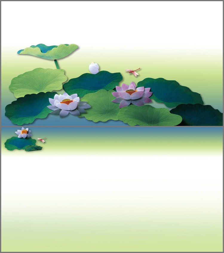 PPT模板-两张精致荷花PPT背景图片