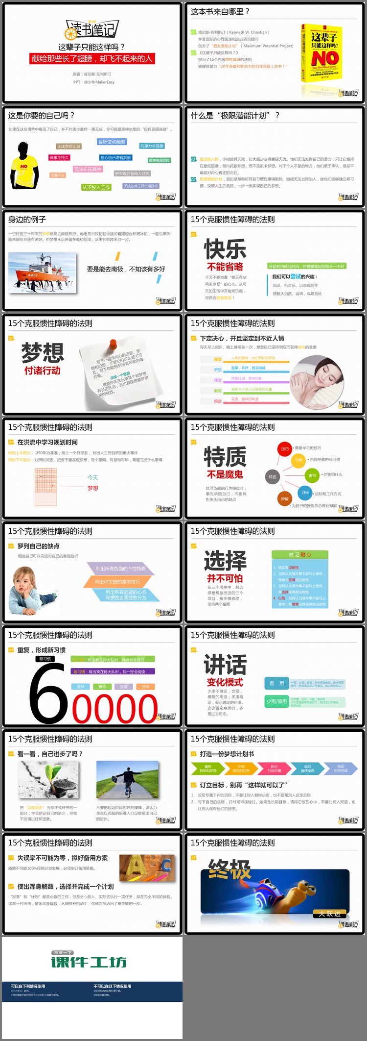 PPT模板-《这辈子只能这样吗》读书笔记PPT下载