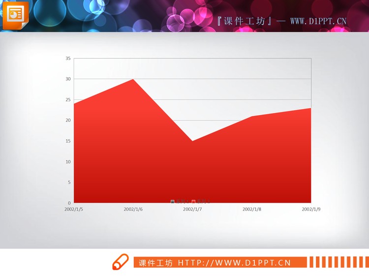 红黑配色立体PPT折线图