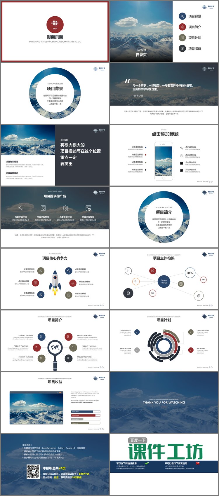 PPT模板-简洁图片排版风格的融资报告PPT模板