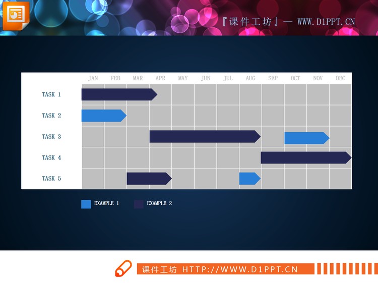 三张周工作进度PPT甘特图