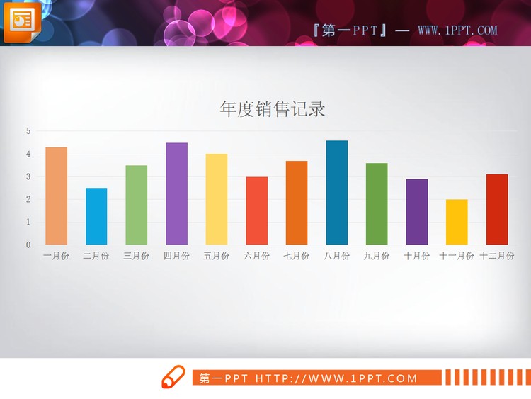 多色PPT柱状图