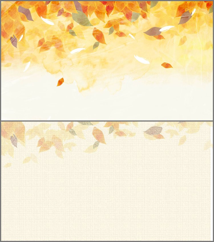 PPT模板-两张唯美秋天落叶PPT背景图片