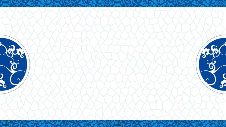蓝色青花瓷风格中国风PPT背景图片
