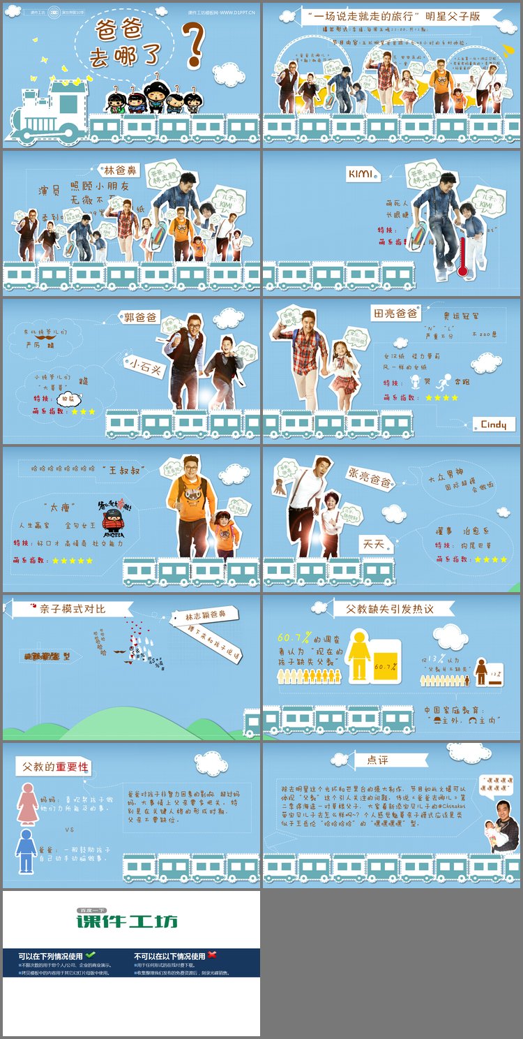 PPT模板-爸爸去哪儿PPT动画下载