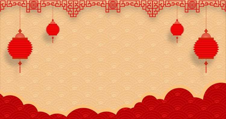 两张红色喜庆灯笼PPT背景图片