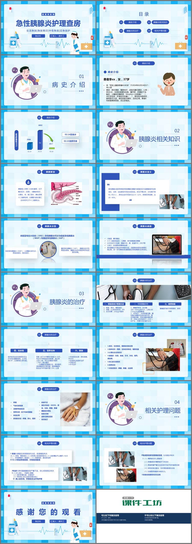 PPT模板-急性胰腺炎护理查房PPT模板