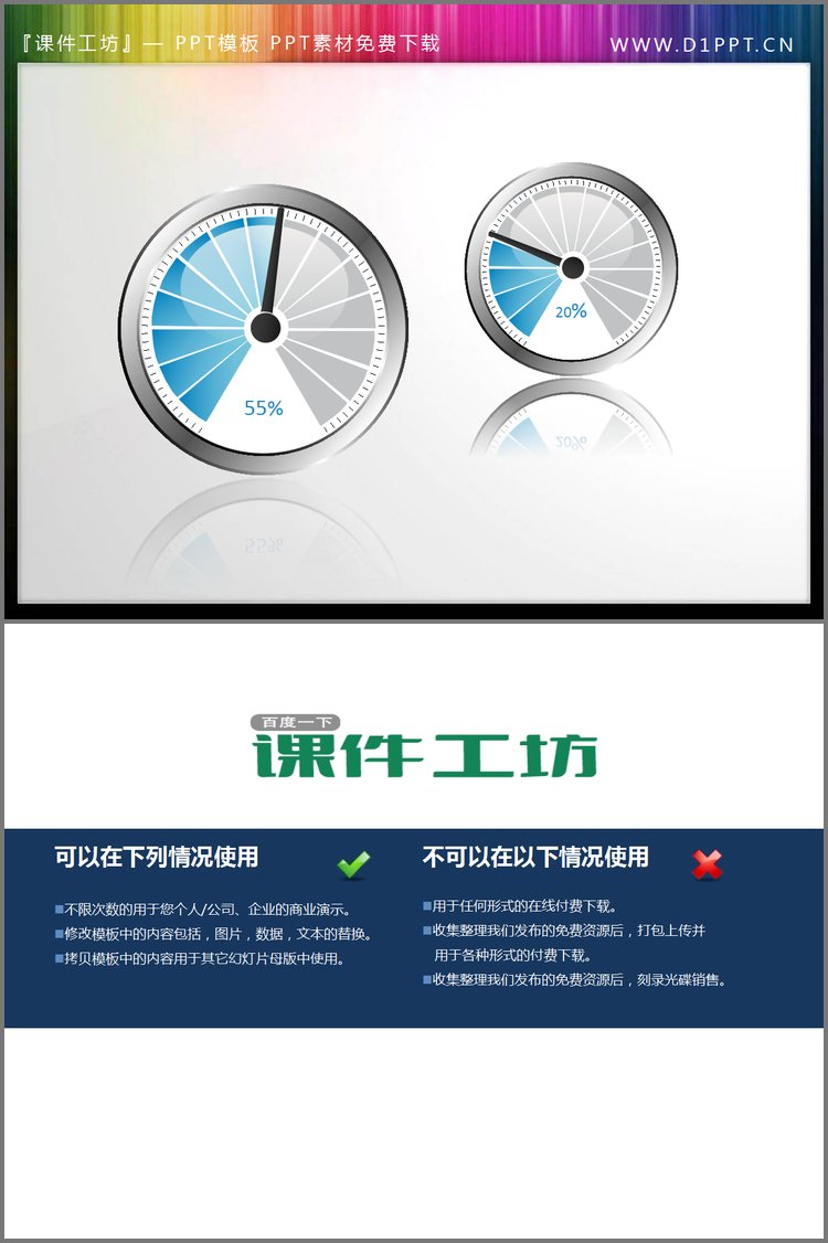 PPT模板-两个精美的仪表指针PPT小插图