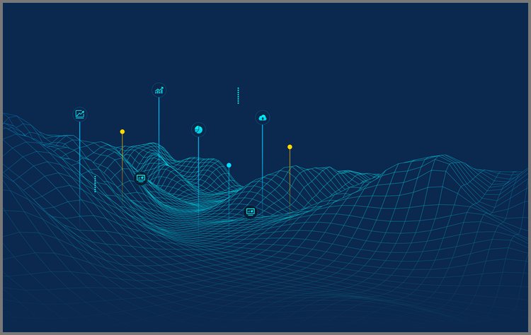 PPT模板-蓝色虚拟空间线条PPT背景图片