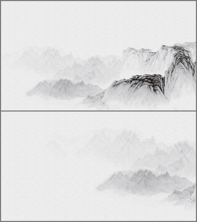 PPT模板-两张水墨山水PPT背景图片免费下载