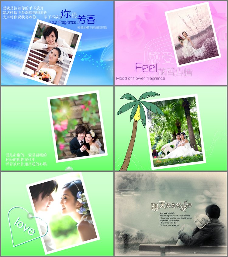 PPT模板-结婚照背景PPT模板下载