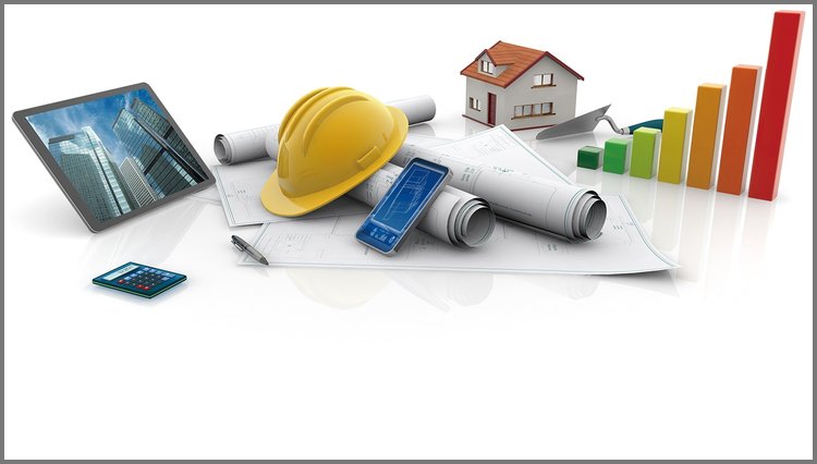 PPT模板-安全帽建筑图纸PPT背景图片