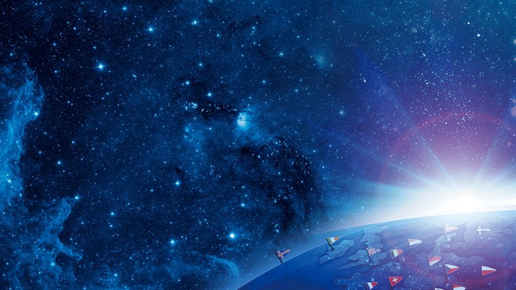 两张精致蓝色星空PPT背景图片