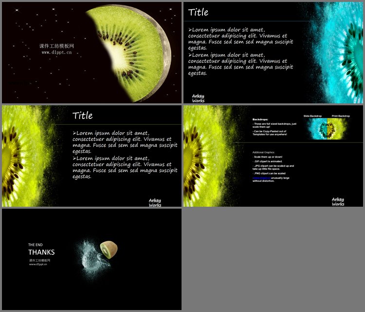 PPT模板-水果星系艺术PPT模板下载