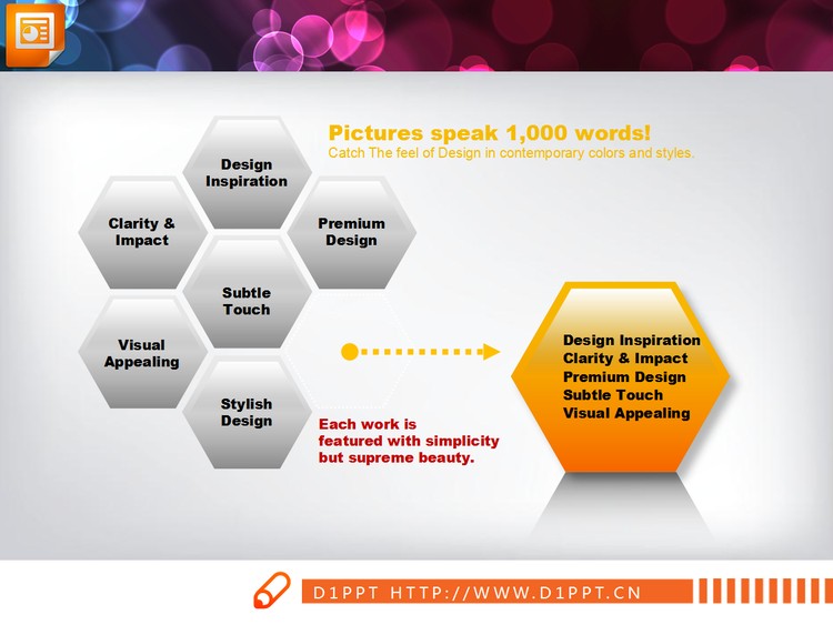 并列组合关系的幻灯片图表素材下载