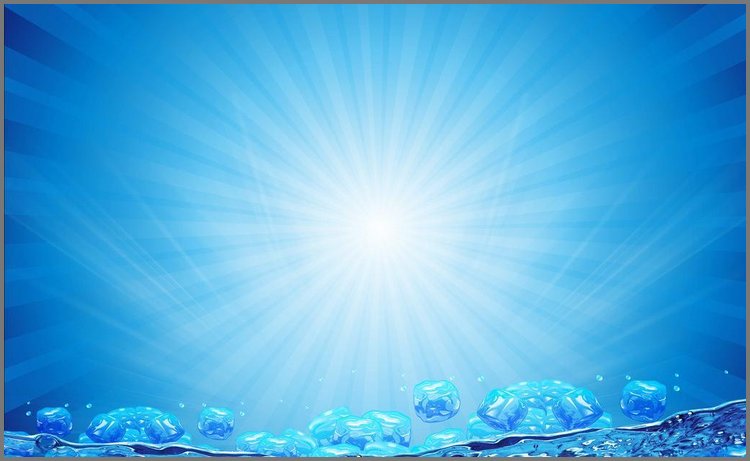 PPT模板-蓝色海底气泡幻灯片背景图片