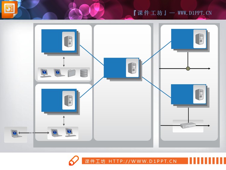 it系统集成网络布局PPT架构图素材