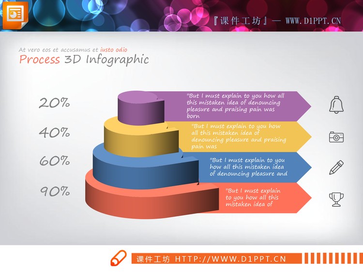 四层结构的层级关系PPT图表
