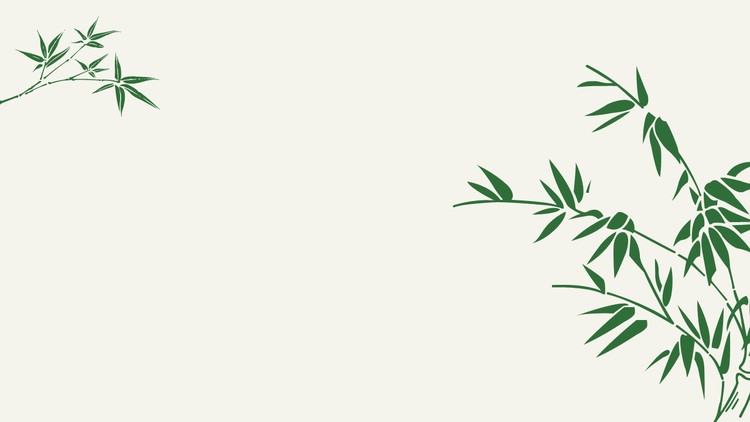 四张清新绿色竹子PPT背景图片