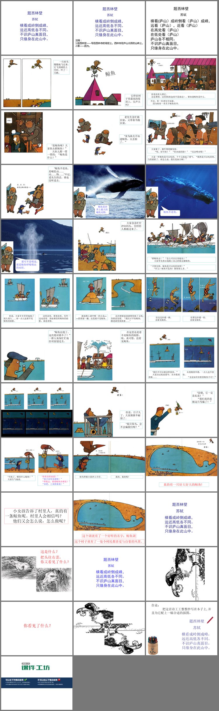 PPT模板-《鲸鱼》绘本故事PPT