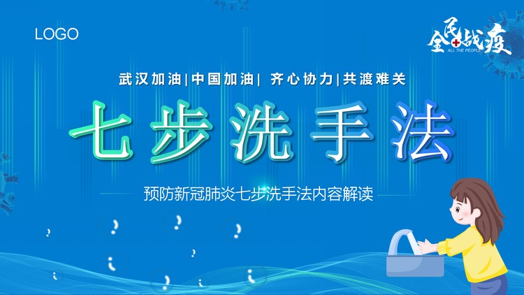 预防新冠肺炎七步洗手法PPT