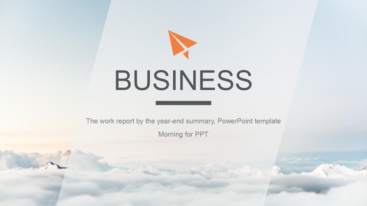 简洁云端云海背景自然风景PPT模板