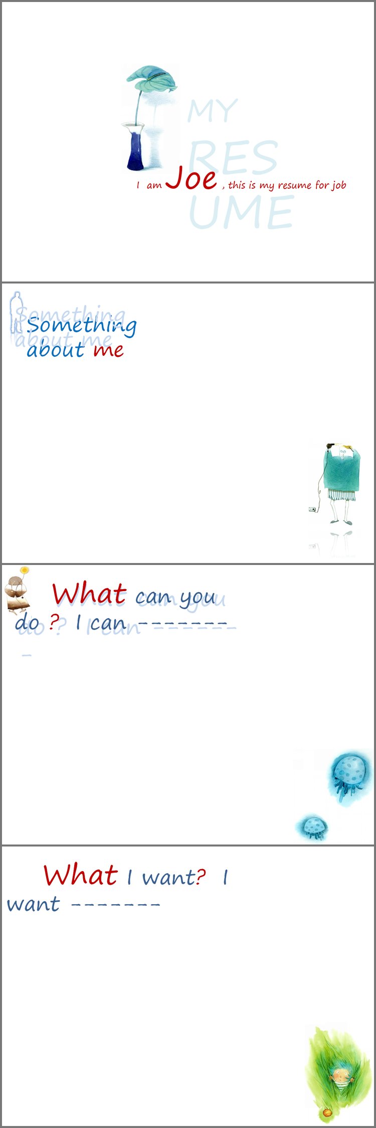 PPT模板-有趣的自我介绍个人简历PPT下载