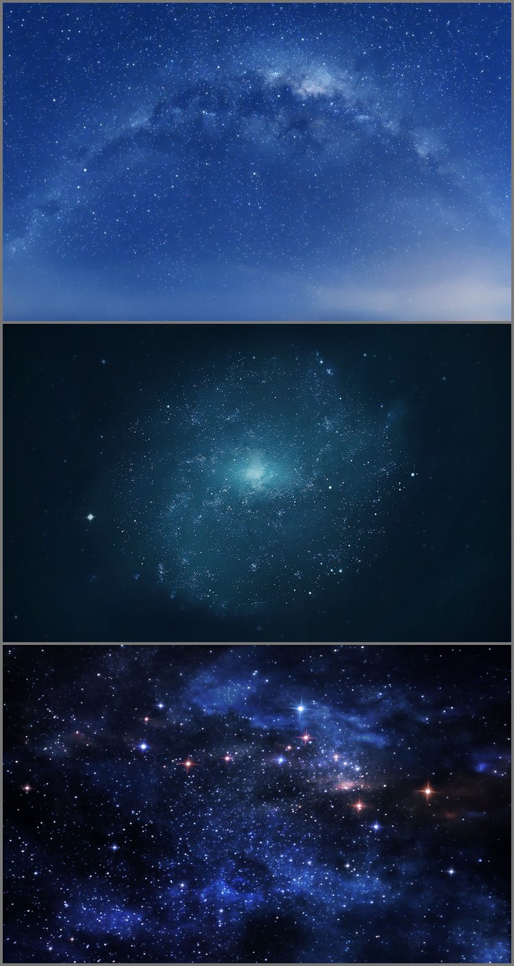 PPT模板-蓝色星空星辰宇宙星星PPT背景图片