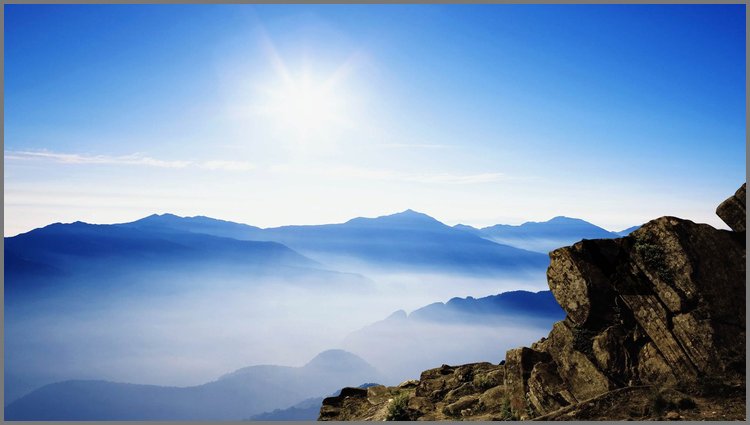 PPT模板-群山云海PPT背景图片