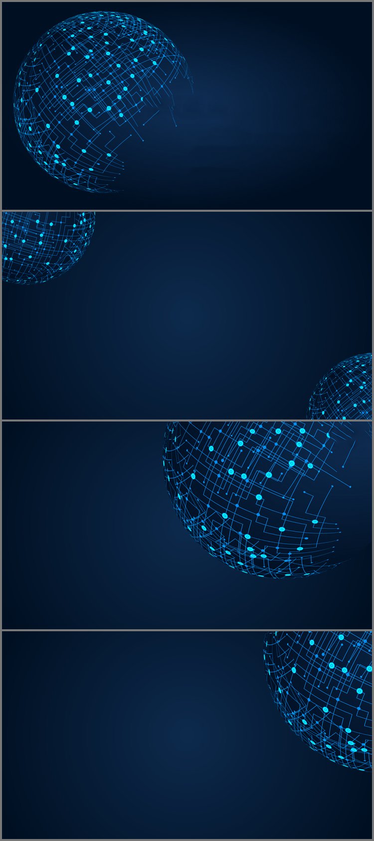 PPT模板-四张蓝色互联网电子商务大数据相关PPT背景图片