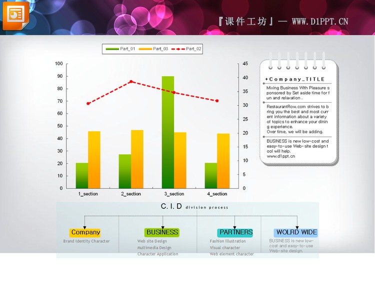 国外精美柱状图PPT图表模板下载