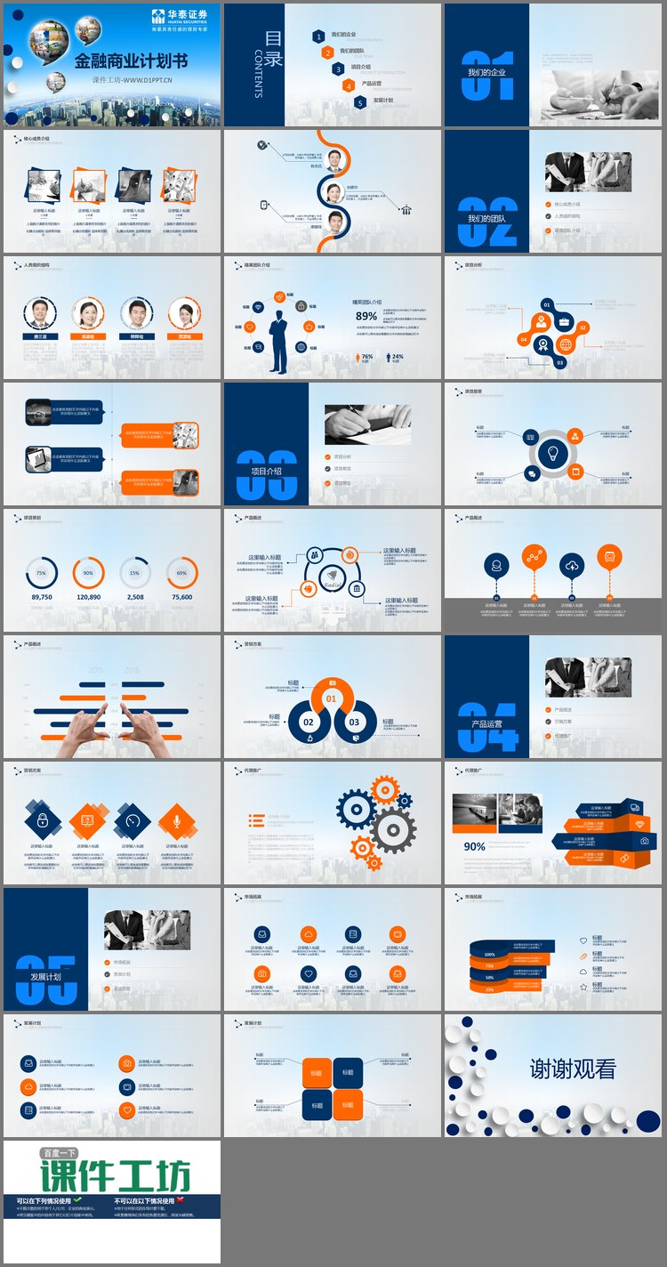 PPT模板-城市建筑背景的商业融资计划书PPT模板