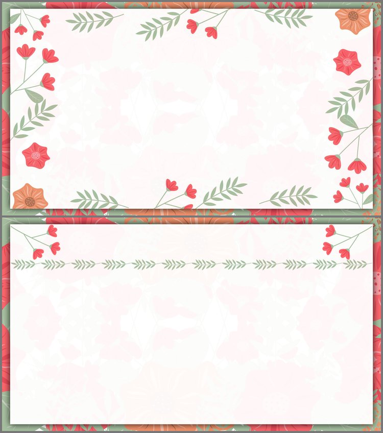 PPT模板-清新韩范花卉PPT边框背景图片