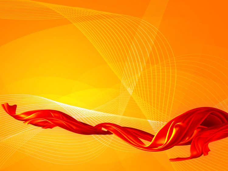 红色背景曲线飘带ppt背景图片