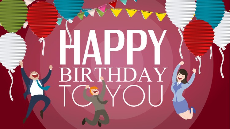 喜庆公司同事生日祝福PPT模板