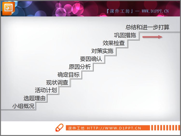 PPT模板-小组项目流程图PPT模板