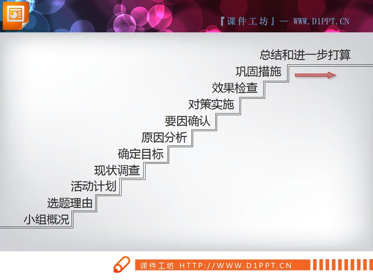 小组项目流程图PPT模板