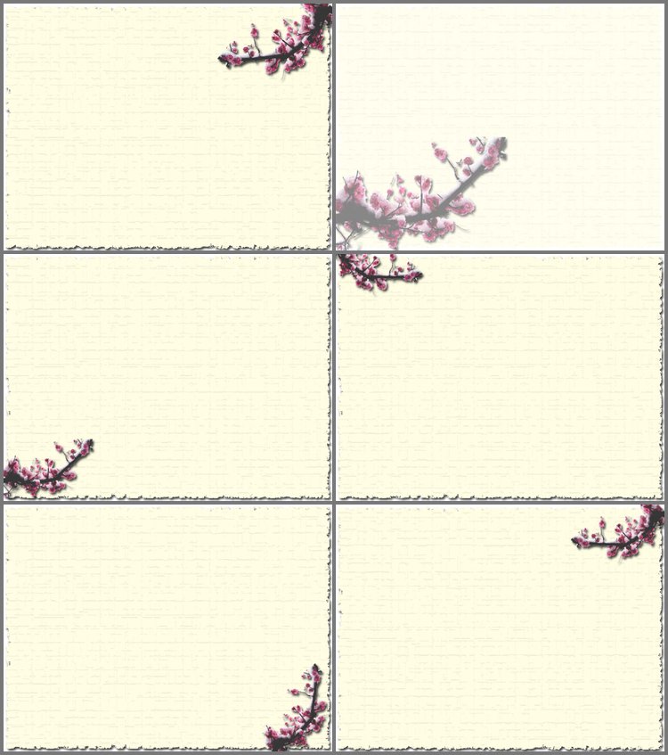 PPT模板-梅花PPT背景模板