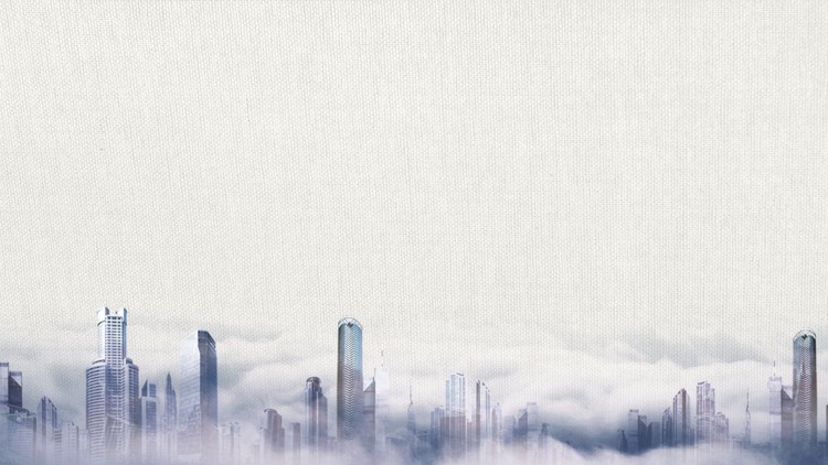 雅致城市建筑PPT背景图片
