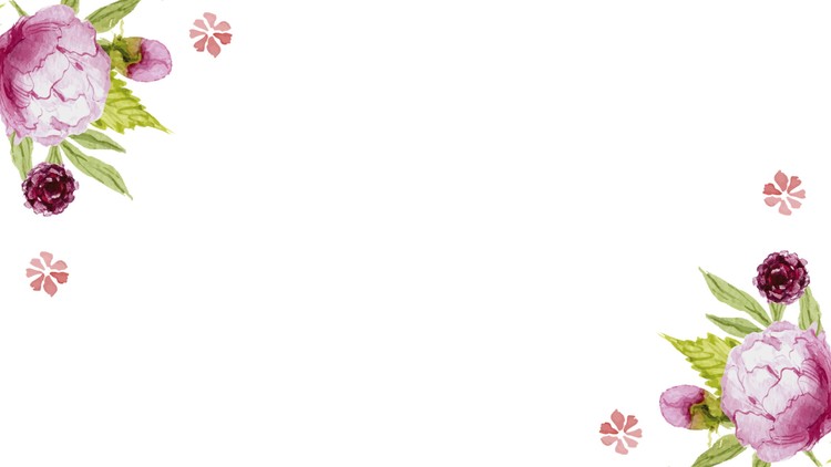 清新水彩花卉PPT背景图片