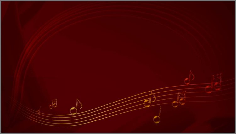 PPT模板-红色音乐五线谱PPT背景图片