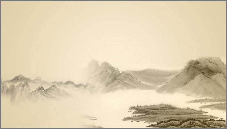 PPT模板-水墨中国画中国风PPT背景图片