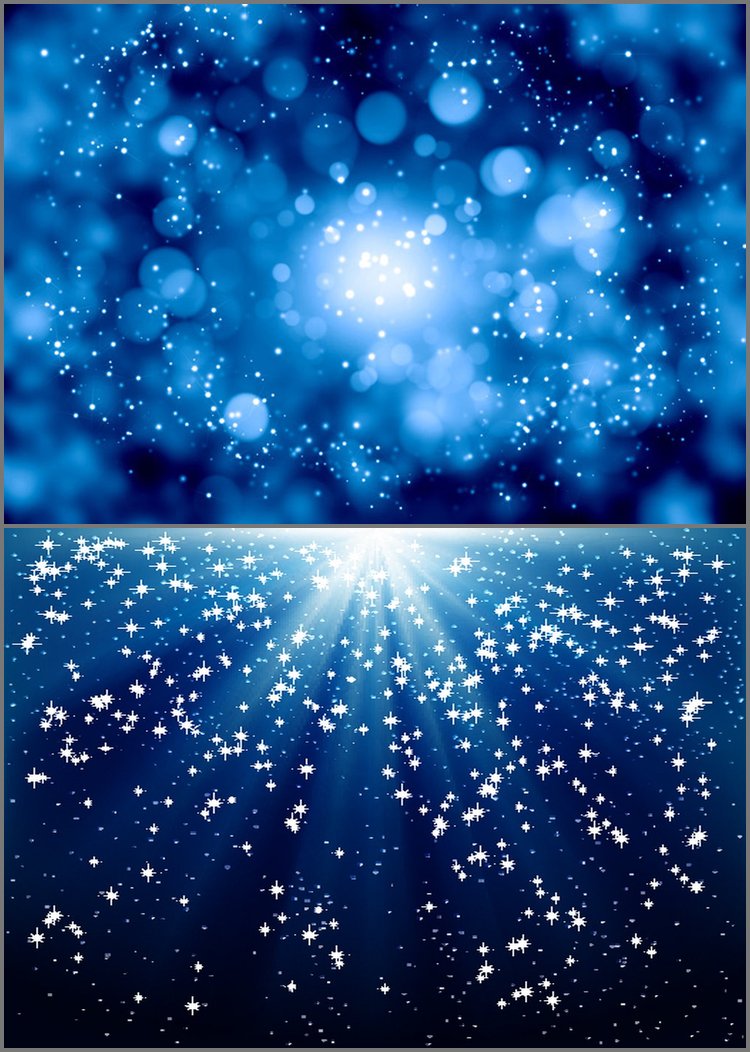 PPT模板-蓝色背景光晕雪花唯美PPT背景图片
