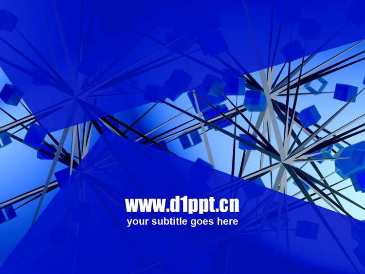 蓝色科技方块PPT模板下载