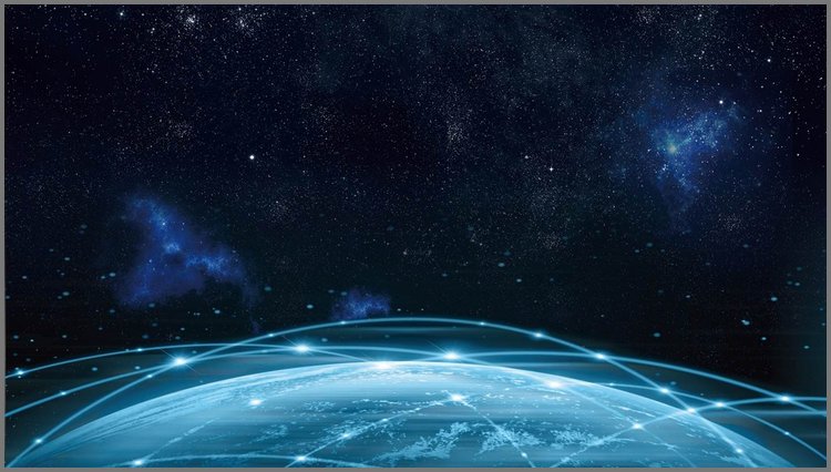 PPT模板-极具科技感的星空宇宙幻灯片背景图片