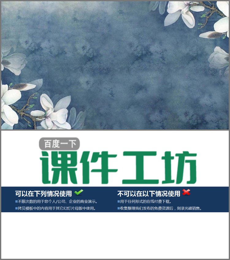 PPT模板-唯美复古花卉幻灯片背景图片