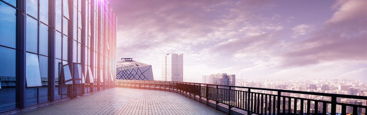 宽屏写字楼商业建筑PPT背景图片