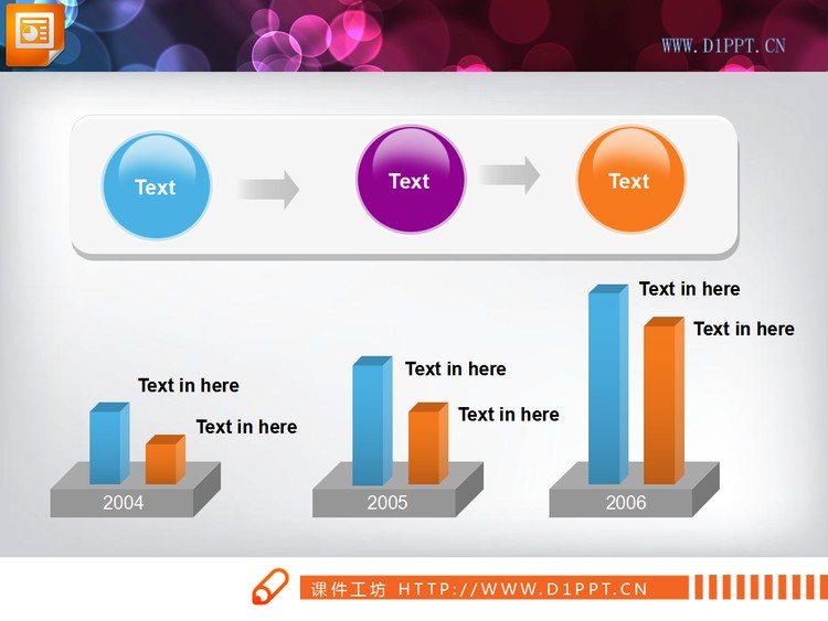 带流程图的PPT柱状图