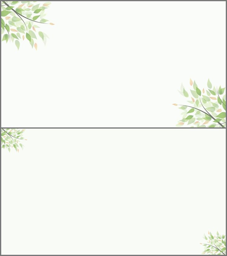 PPT模板-清新水彩枝叶PPT背景图片
