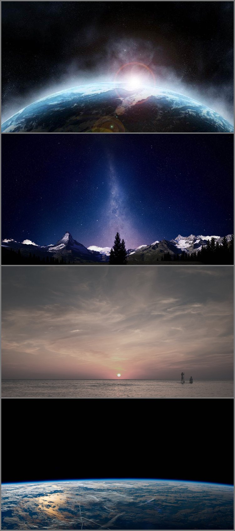 PPT模板-四张星空夜空商务PPT背景图片